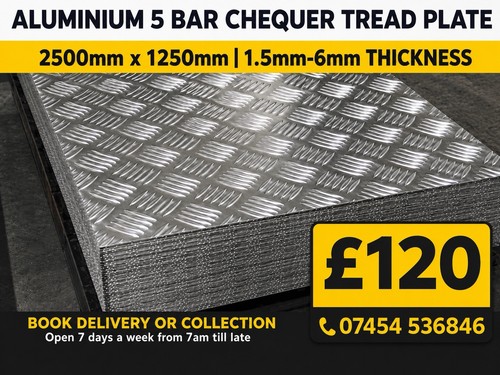 Aluminium bar chequer tread - 5,