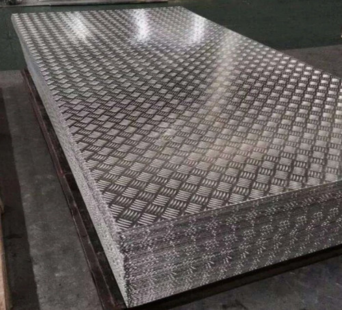 Aluminium bar chequer tread - aluminium, 5