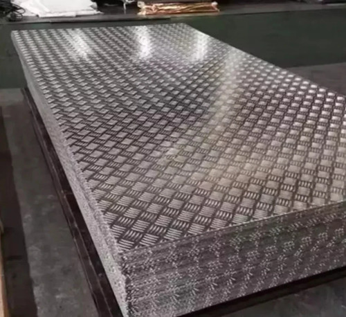 Aluminium bar chequer tread - aluminium,